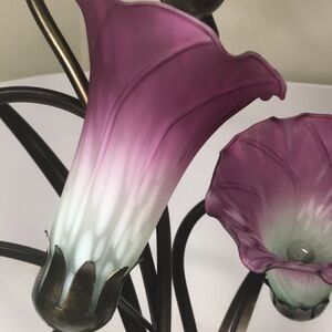 Fuchsia Tulip Glass &  Bronze Dragonfly Tiffany Vintage Lamp New (TL4352e)LLF